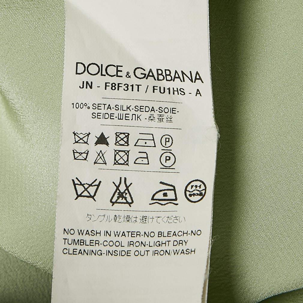 Donna Dolce & Gabbana Top senza maniche in seta verde S in vendita