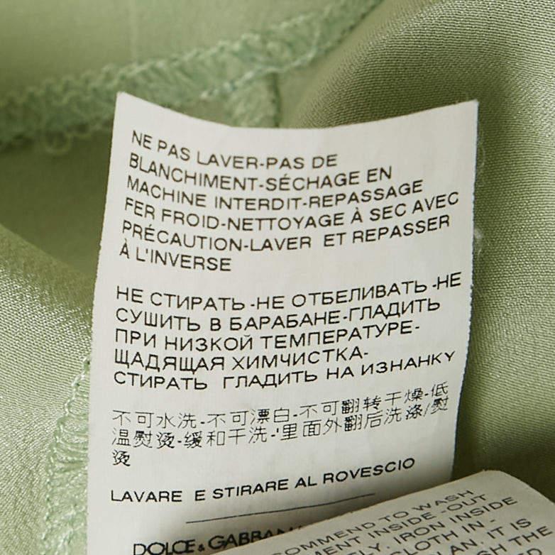 Dolce & Gabbana Top senza maniche in seta verde S in vendita 1