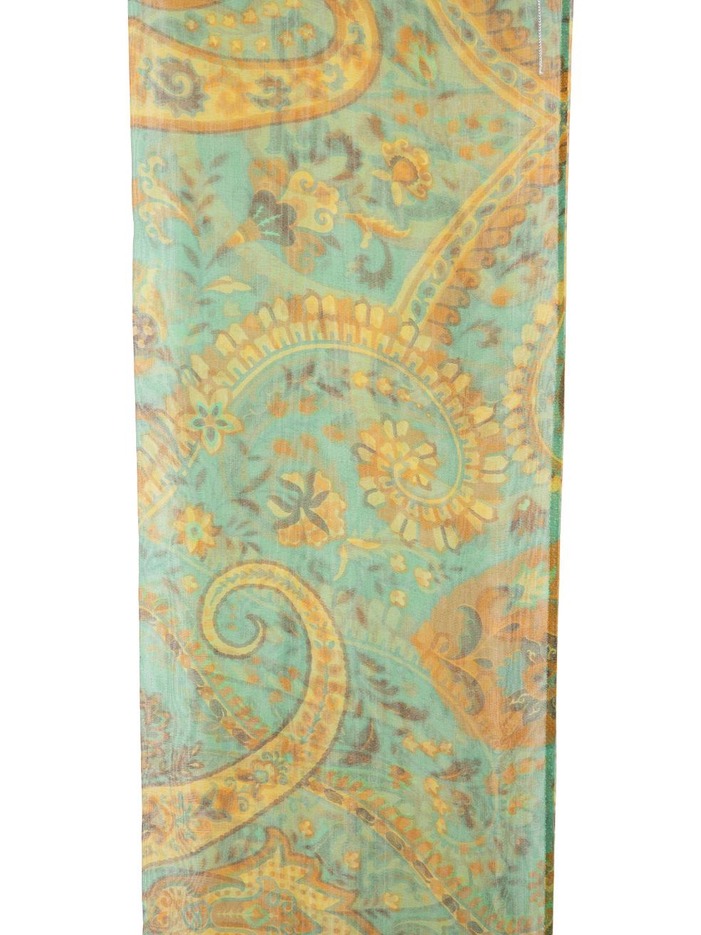 Women's Dolce & Gabbana Green Silk Tassel Scarf For Sale