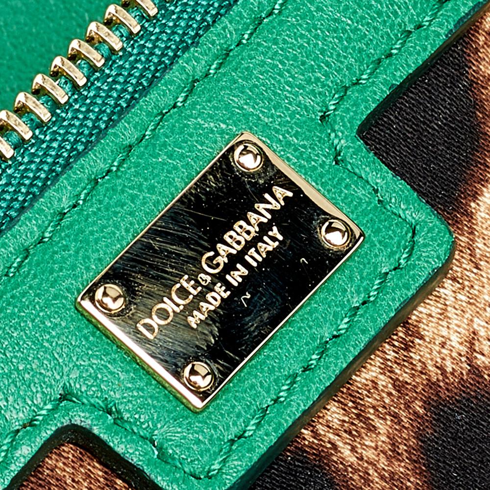 Dolce & Gabbana Green Straw Crystal Embellished Miss Bonita Shoulder Bag 1