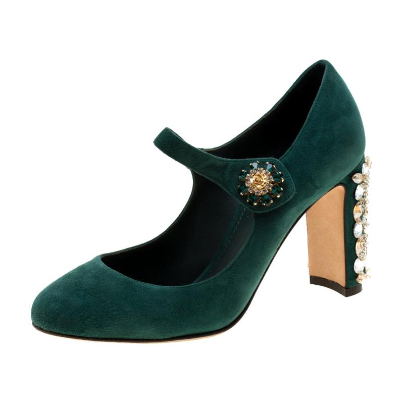dolce and gabbana green heels