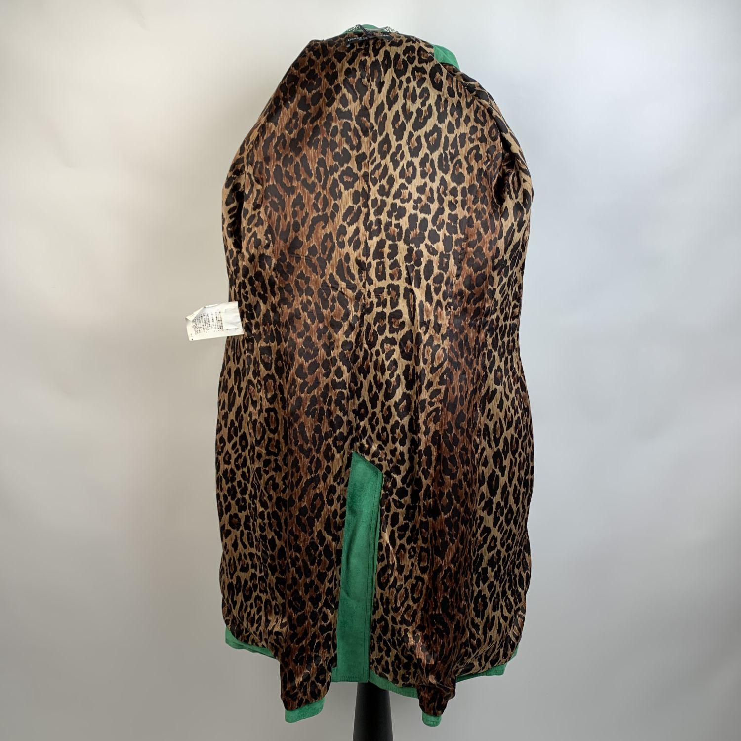 Dolce & Gabbana Green Suede Mid Lenght Coat Size 40 IT 3