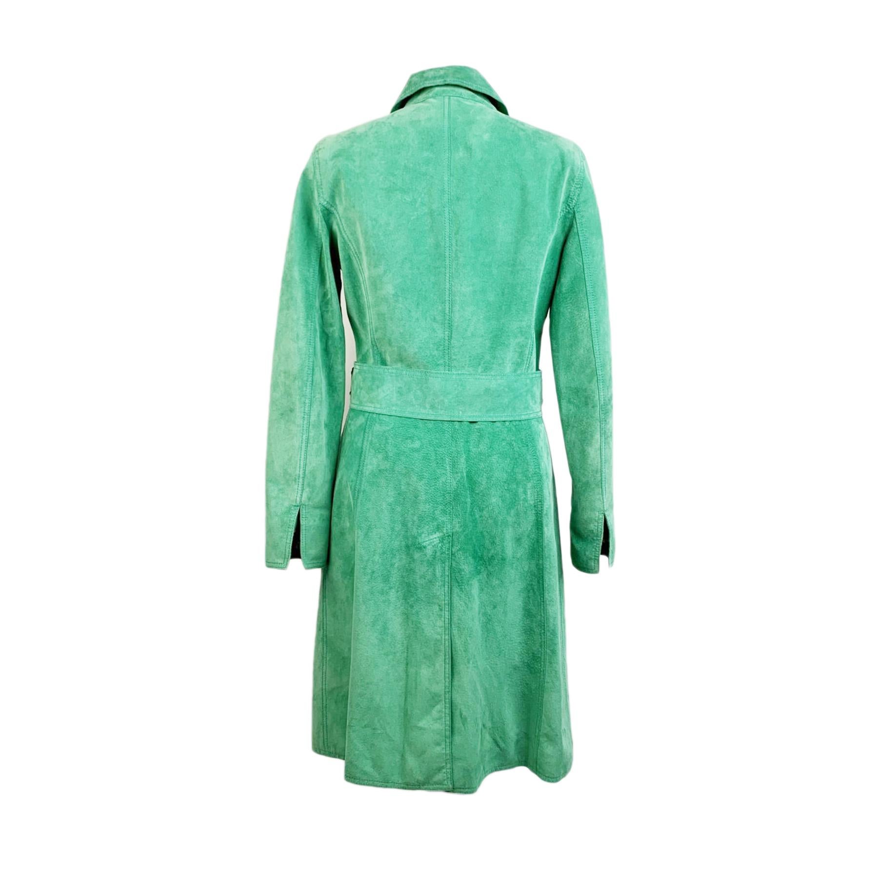 green suede coat