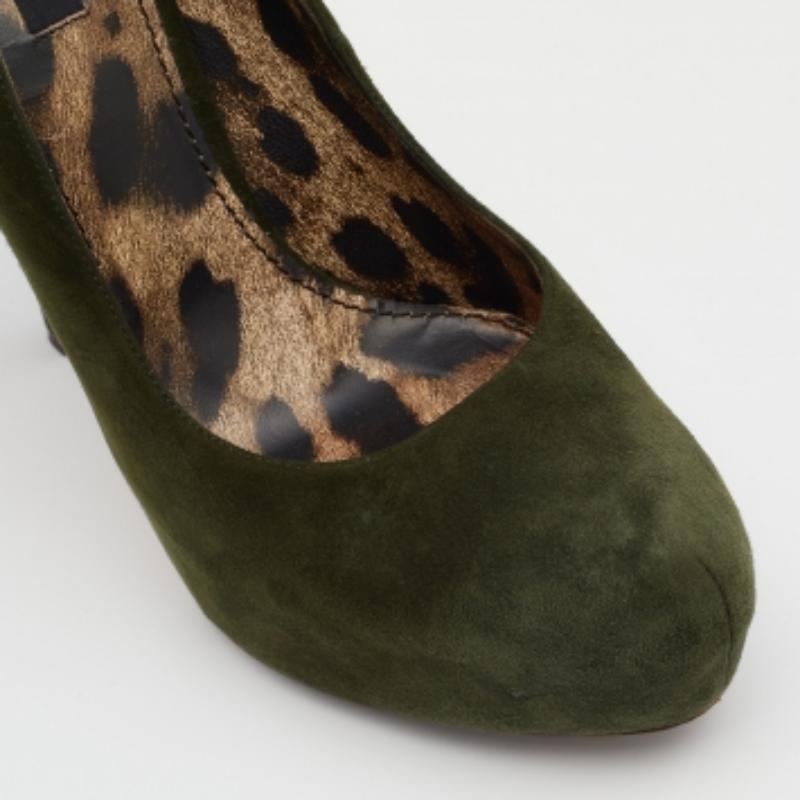 Donna Dolce & Gabbana, pompe con plateau in pelle scamosciata verde taglia 38 in vendita