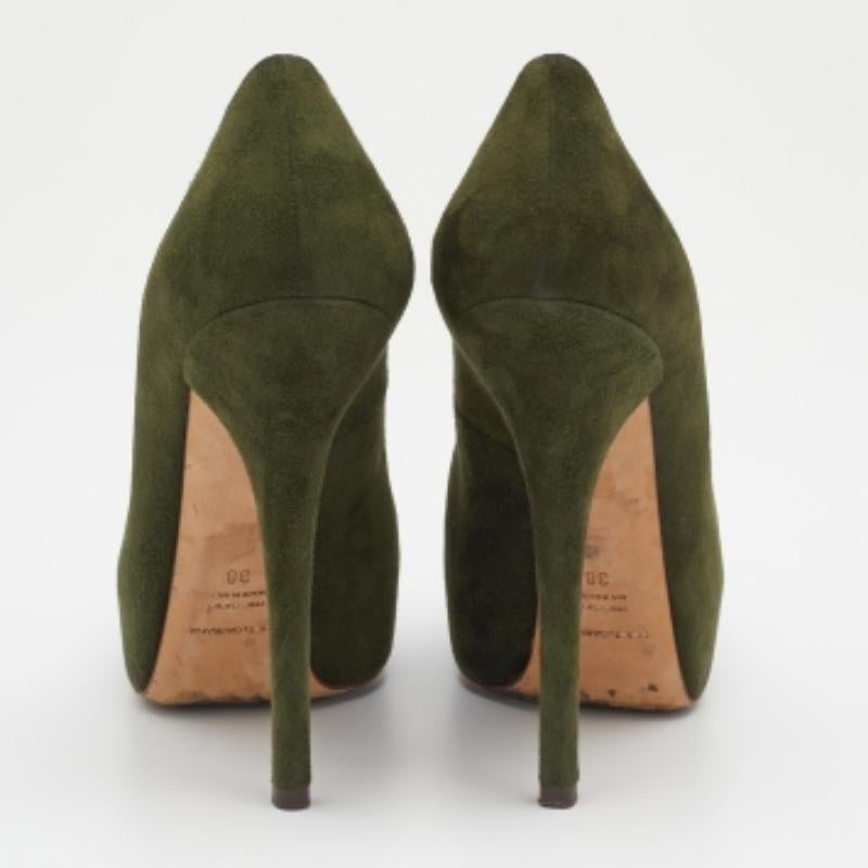 Dolce & Gabbana, pompe con plateau in pelle scamosciata verde taglia 38 in vendita 1