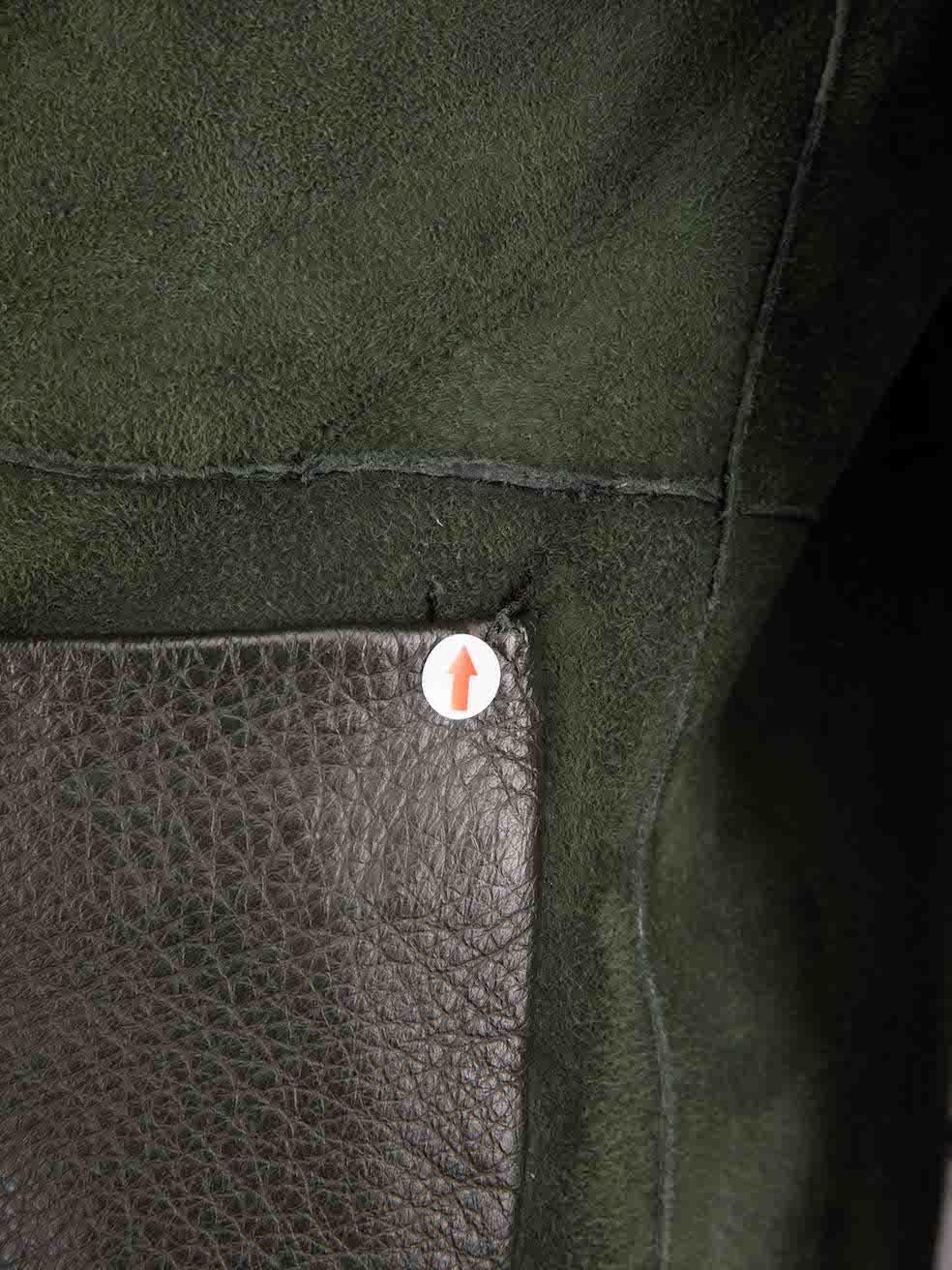 Dolce & Gabbana Green Suede Shearling Coat Size S In Good Condition In London, GB