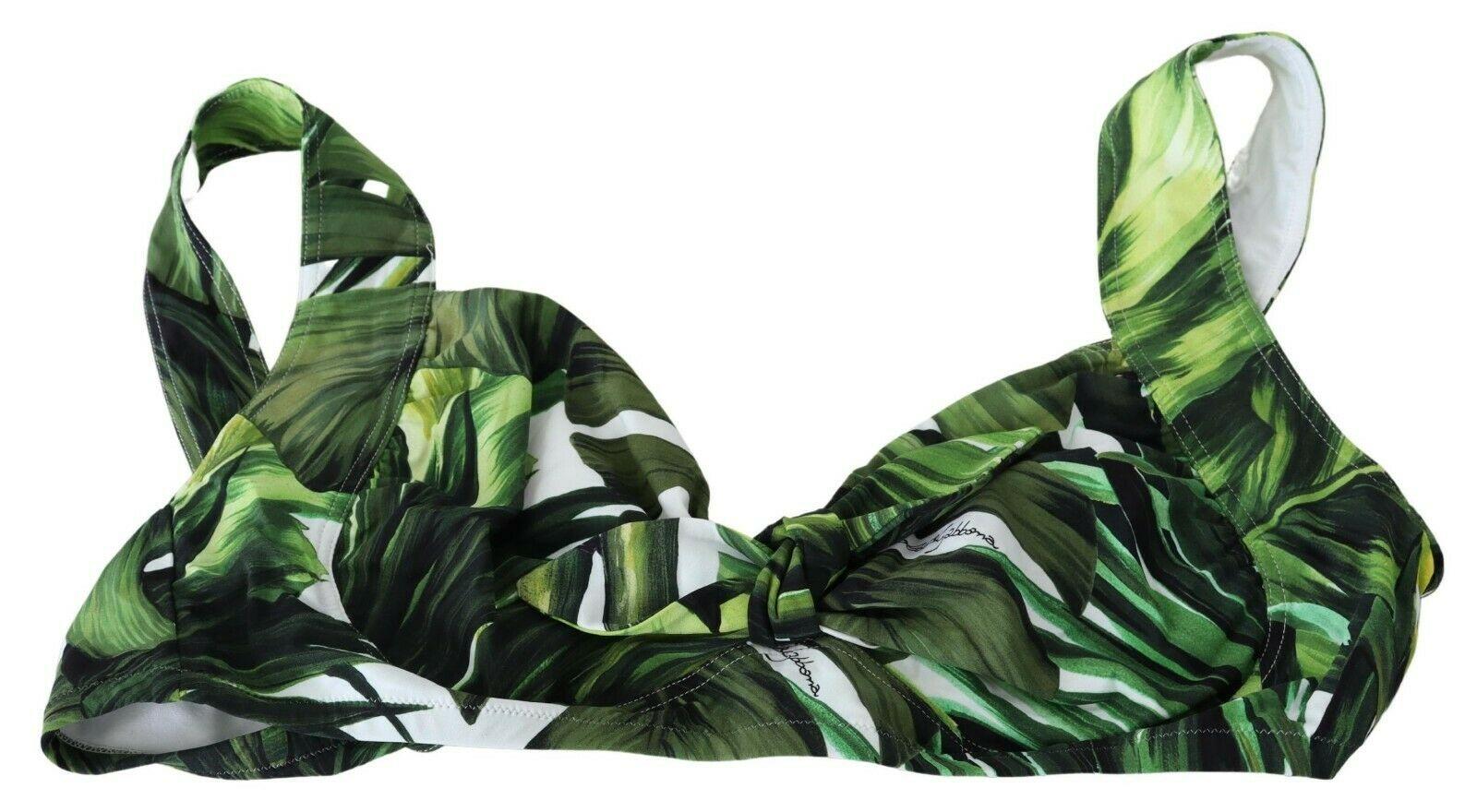 Dolce & Gabbana Green Tropical Jungle Bamboo Swimsuit Swimwear Bikini Beachwear In New Condition For Sale In WELWYN, GB