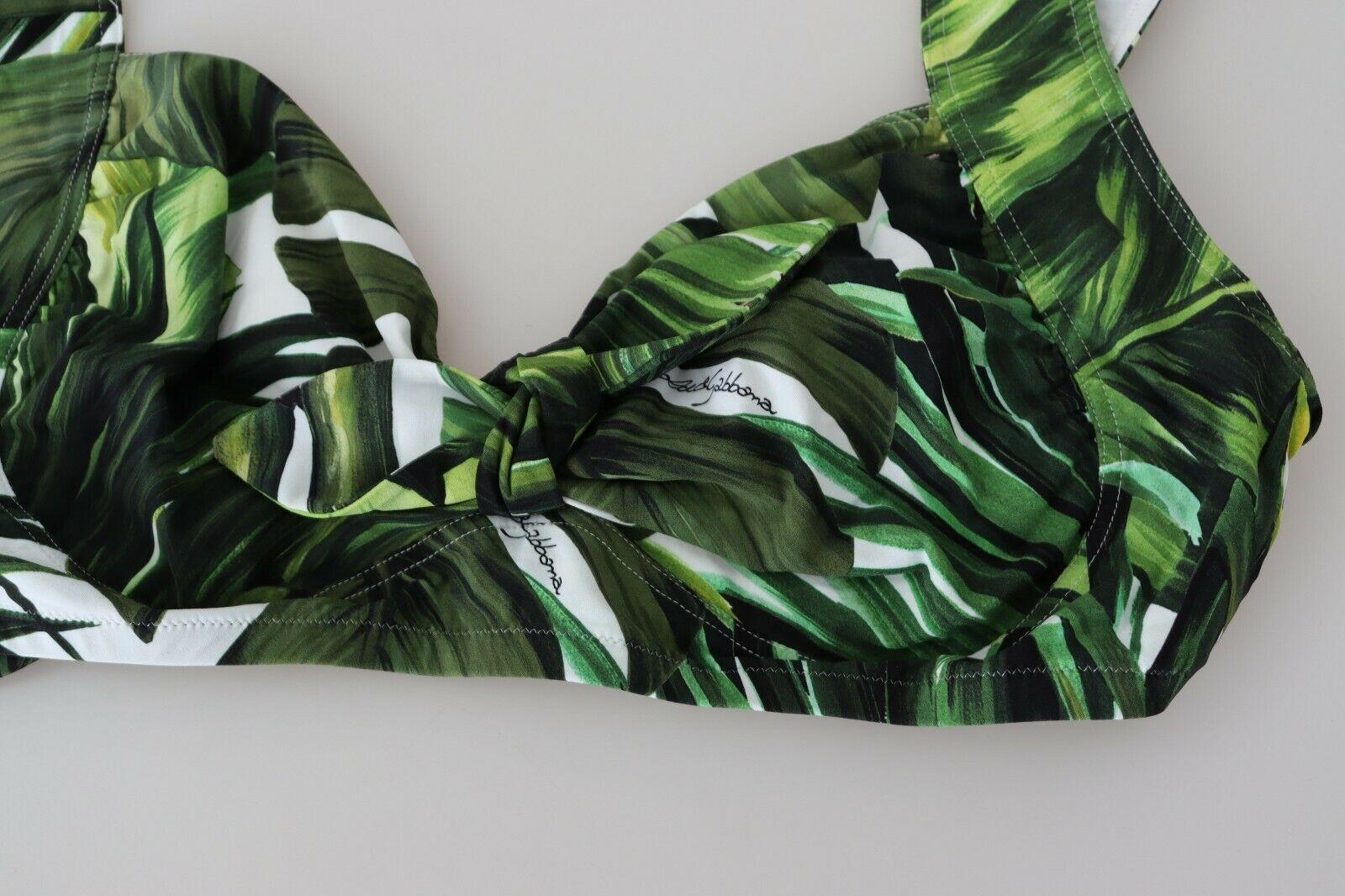 Women's Dolce & Gabbana Green Tropical Jungle Bamboo Swimsuit Swimwear Bikini Beachwear For Sale