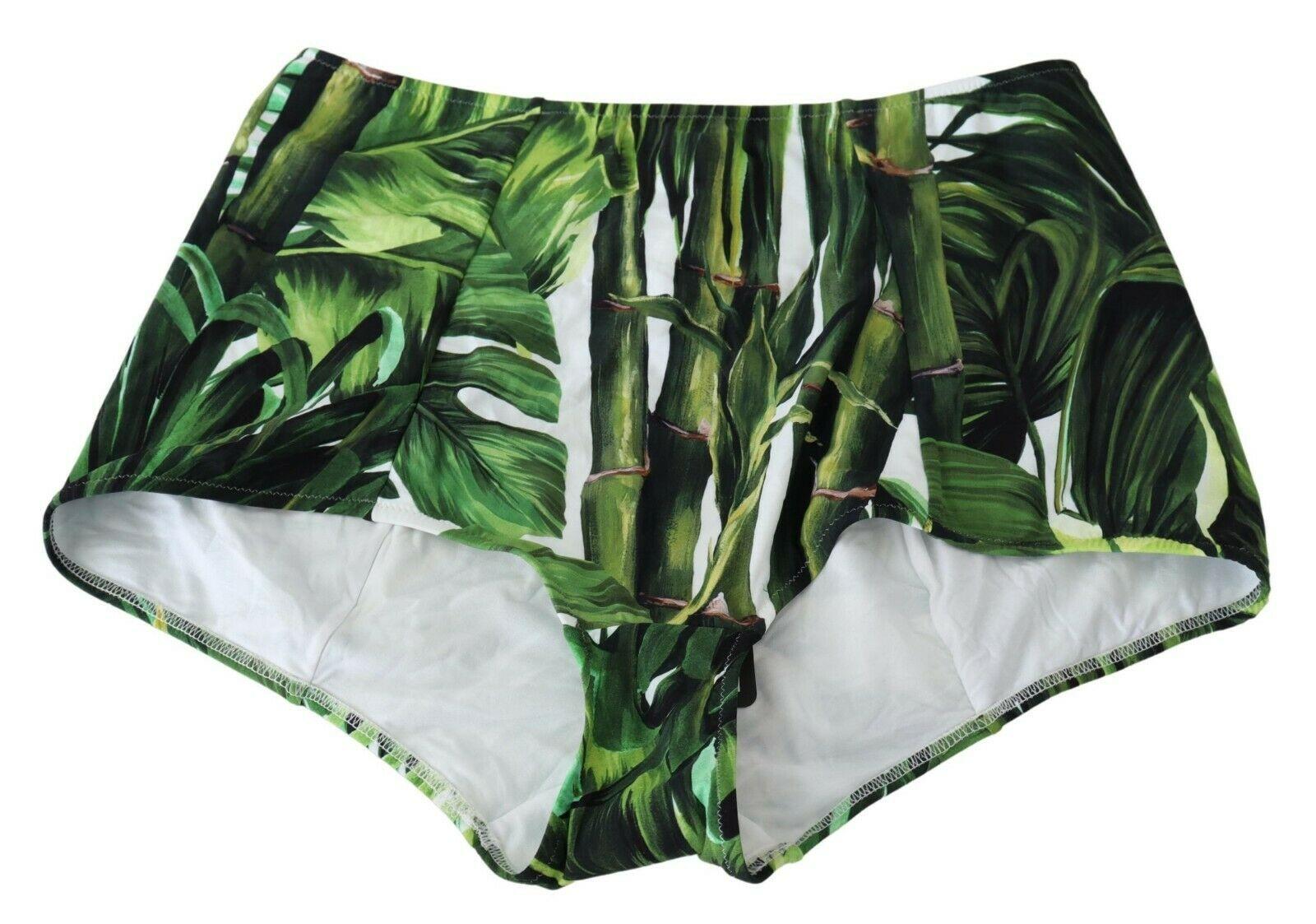 Dolce & Gabbana Green Tropical Jungle Bamboo Swimsuit Swimwear Bikini Beachwear For Sale 3