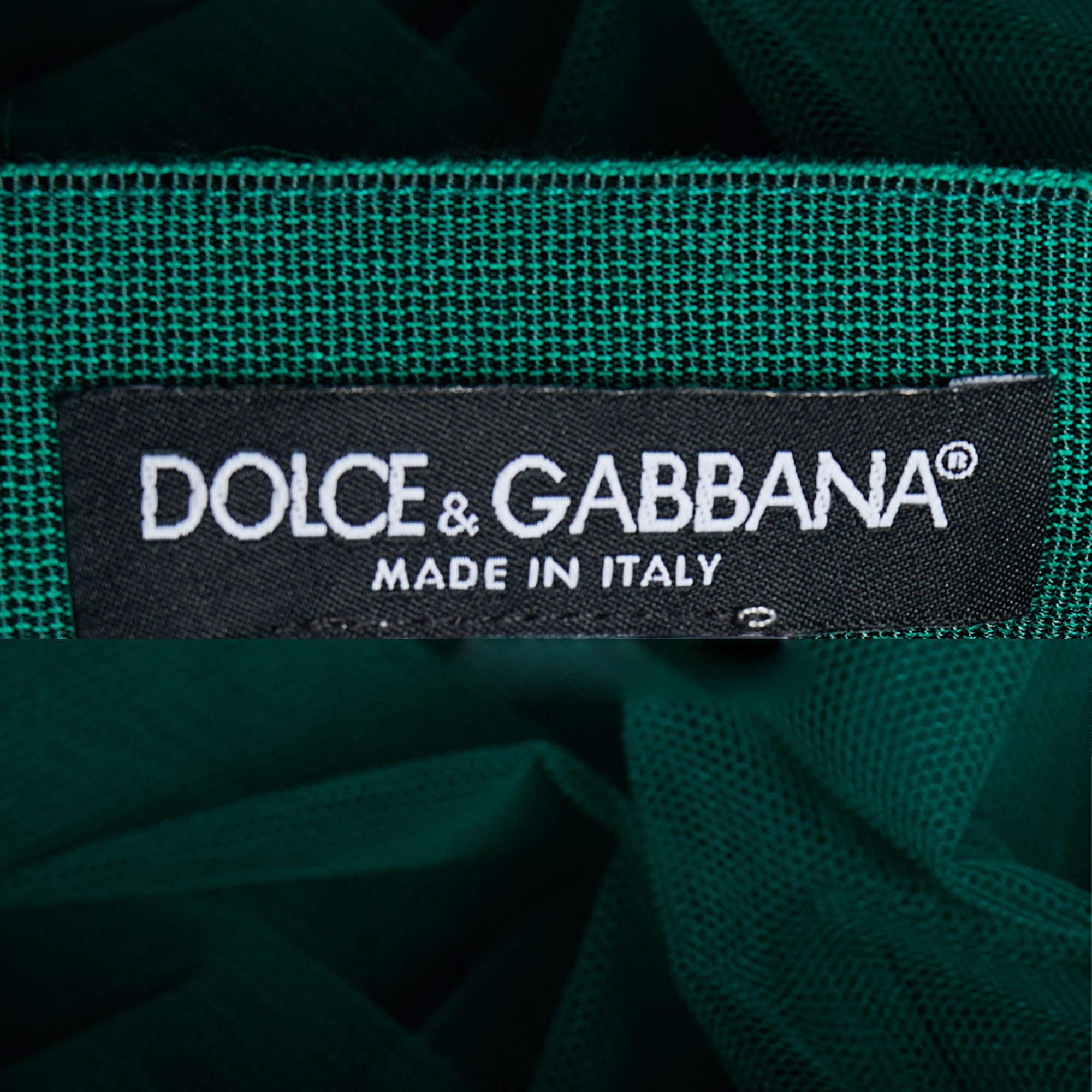 Women's Dolce & Gabbana Green Tulle Midi Skirt S