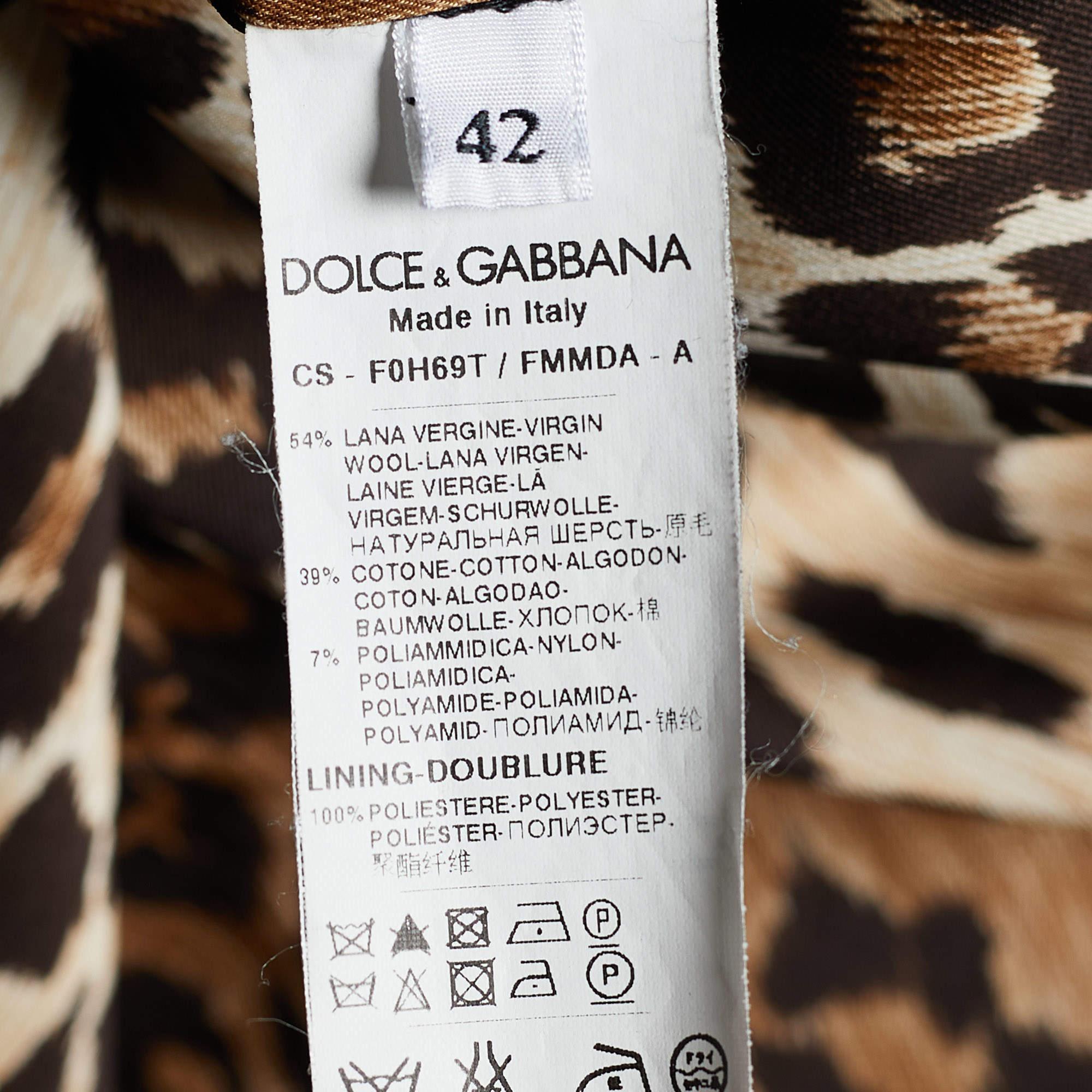 Dolce & Gabbana Green Tweed Lace Applique Coat M 1