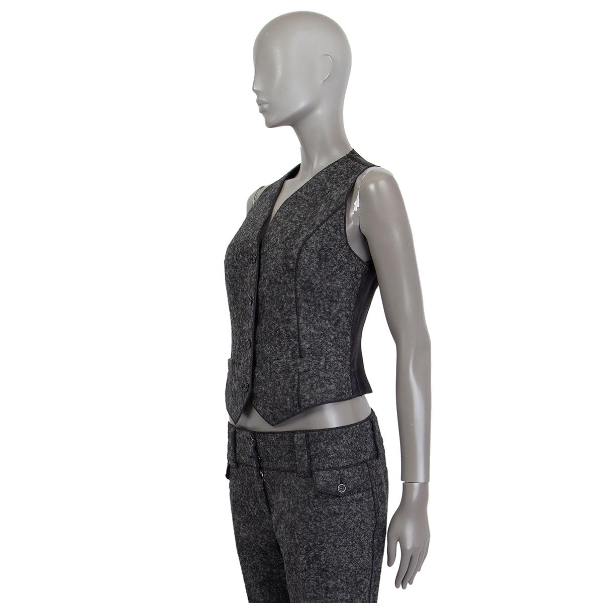 DOLCE & GABBANA grey alpaca BUTTONED Vest Jacket S In Excellent Condition For Sale In Zürich, CH