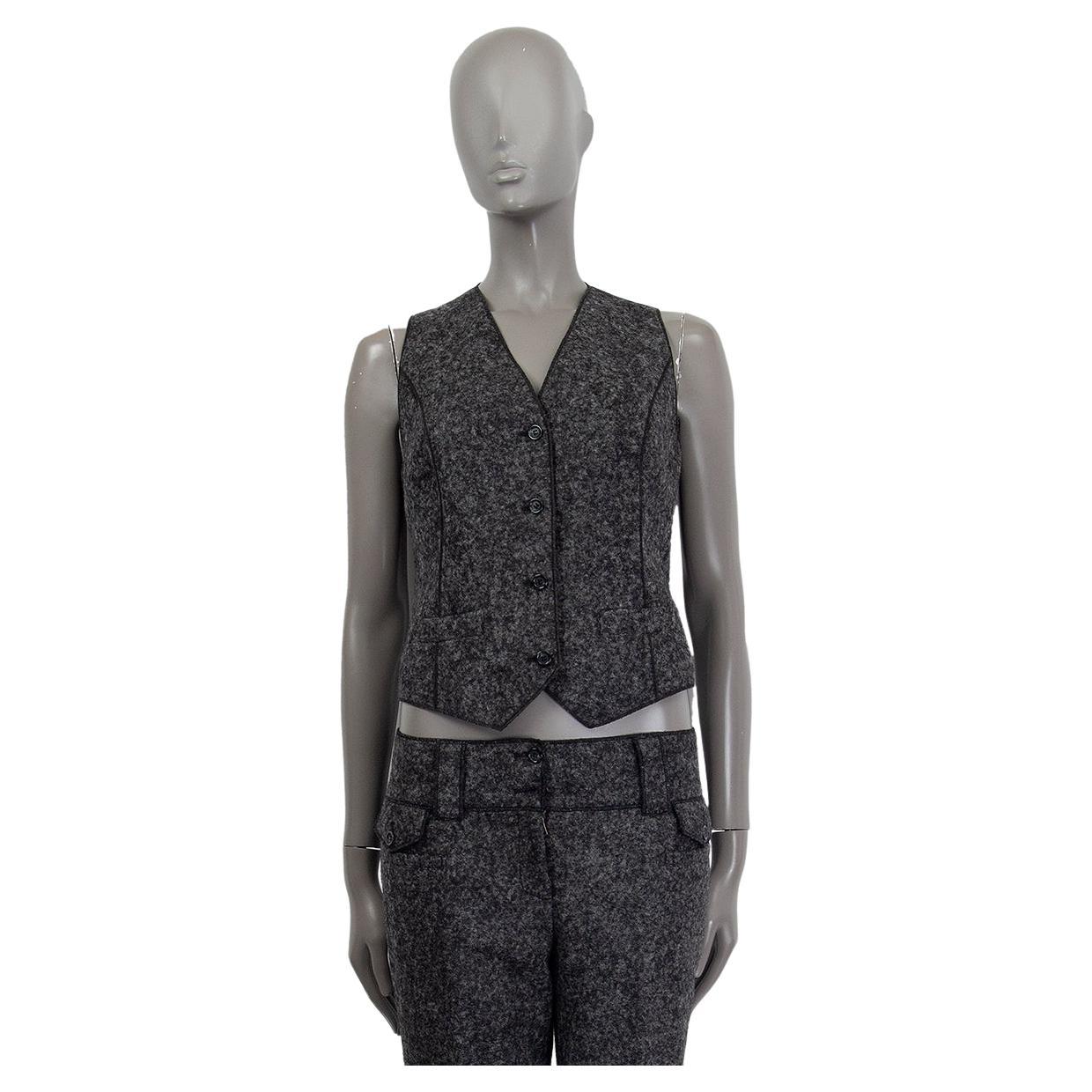 DOLCE & GABBANA grey alpaca BUTTONED Vest Jacket S For Sale