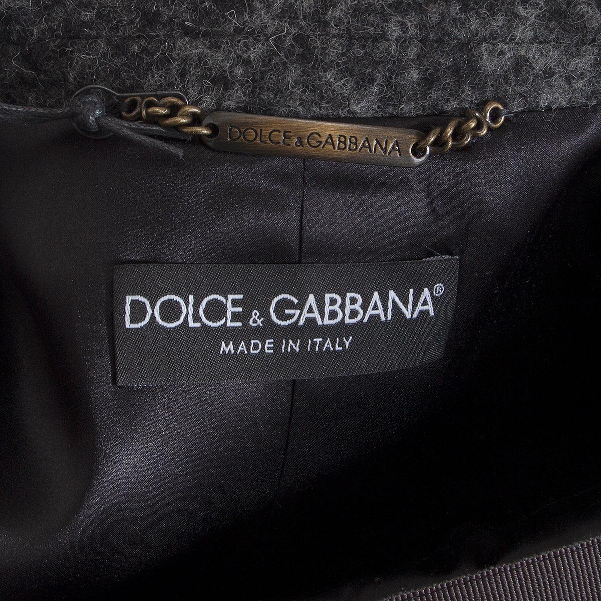 DOLCE & GABBANA grey alpaca DOUBLE BREASTED Coat Jacket 42 M For Sale 1