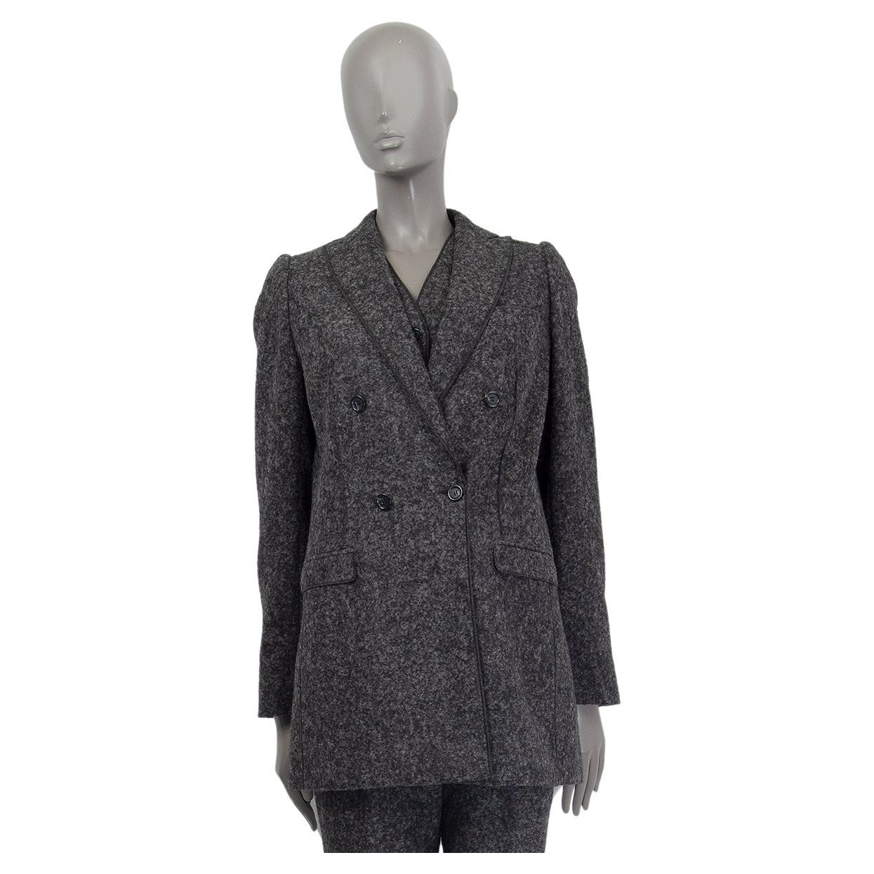 DOLCE & GABBANA grey alpaca DOUBLE BREASTED Coat Jacket 42 M For Sale