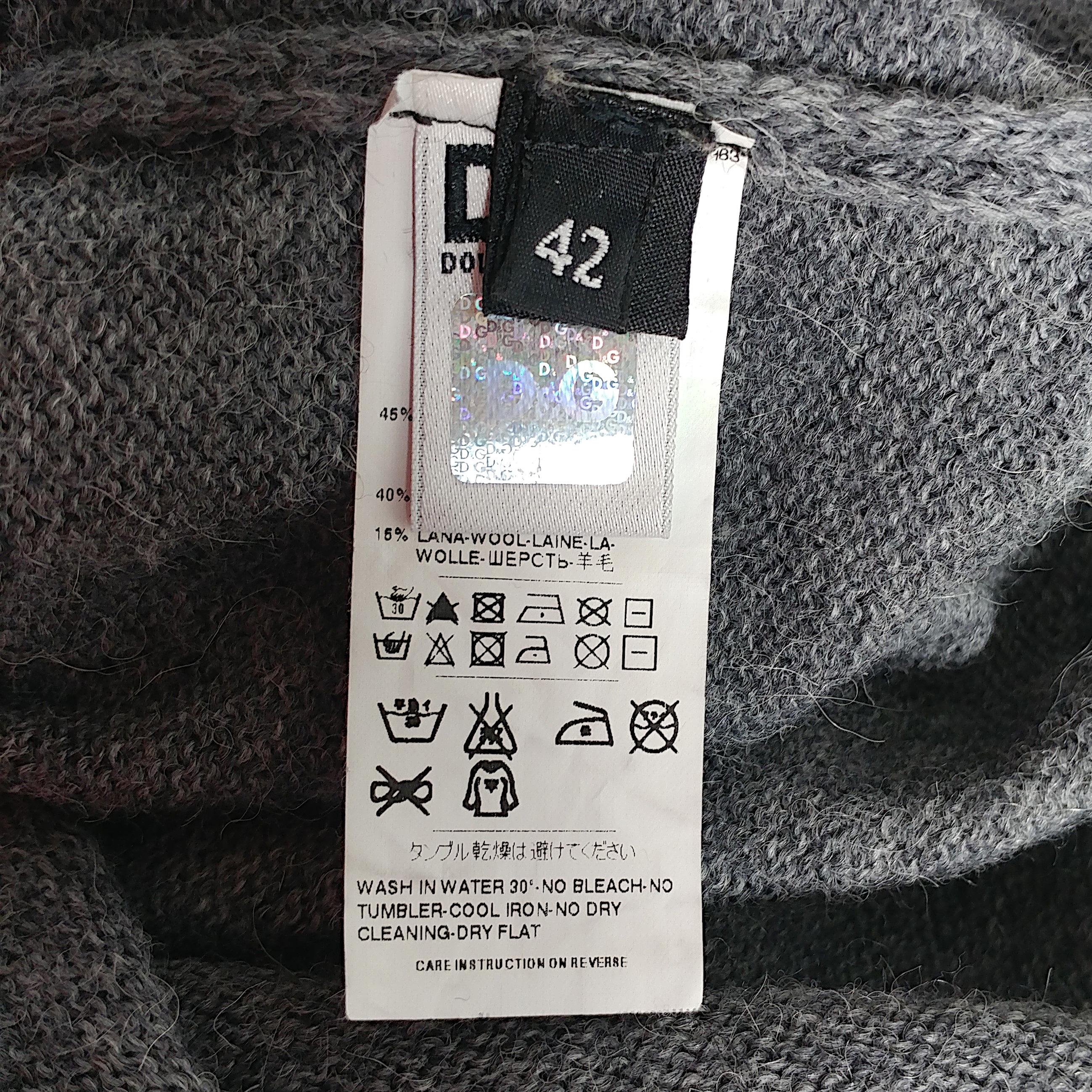DOLCE & GABBANA - Grey Alpaca Wool Knit Bodycon Sleeveless Dress  Size 6US 38EU For Sale 1
