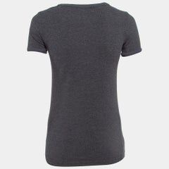 Dolce & Gabbana Grey Applique Cotton T-Shirt XS
