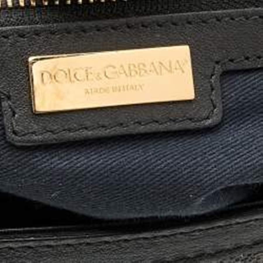 Dolce & Gabbana Grey/Black Leopard Print Coated Large Miss Sicily Top Handle Bag 6