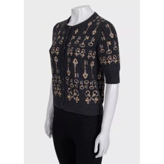Dolce & Gabbana Grey Cashmere Cardigan Size S, Fitted Design