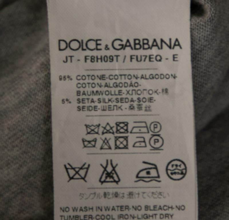 Dolce & Gabbana Top asymétrique fendu en coton gris S Pour femmes en vente