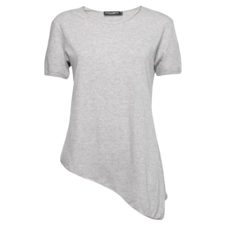 Dolce & Gabbana Top asymétrique fendu en coton gris S