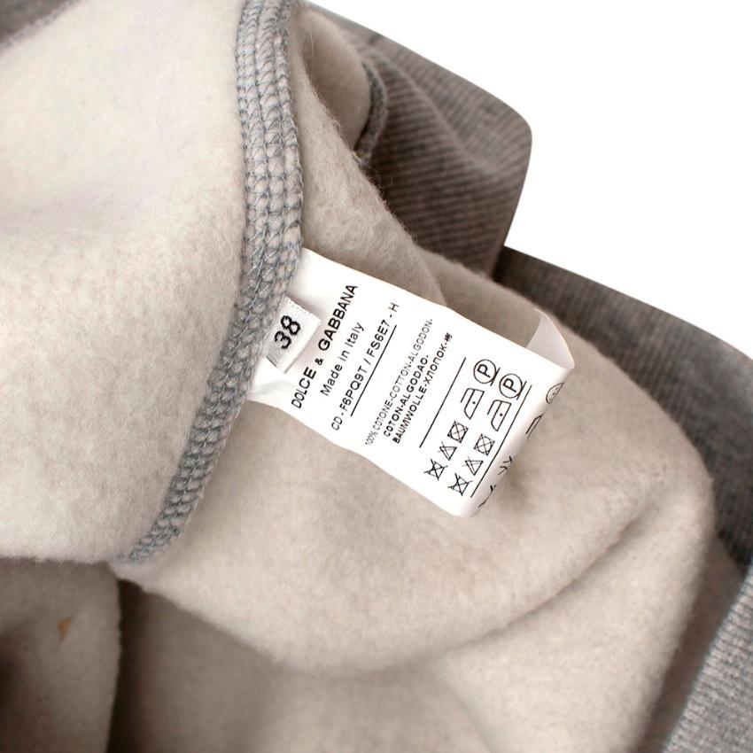 Dolce & Gabbana - Maglione in cotone grigio con ortensie applicate - Taglia US2 1