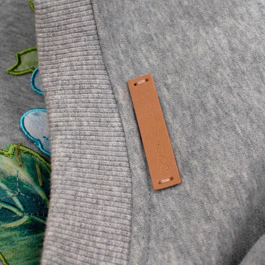 Dolce & Gabbana - Maglione in cotone grigio con ortensie applicate - Taglia US2 2