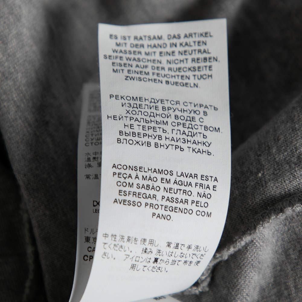 Dolce & Gabbana débardeur à col bénitier imprimé logo en coton gris M Pour femmes en vente