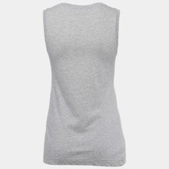 Dolce & Gabbana Grey Cotton LOVE Lace Patterned Tank Top S
