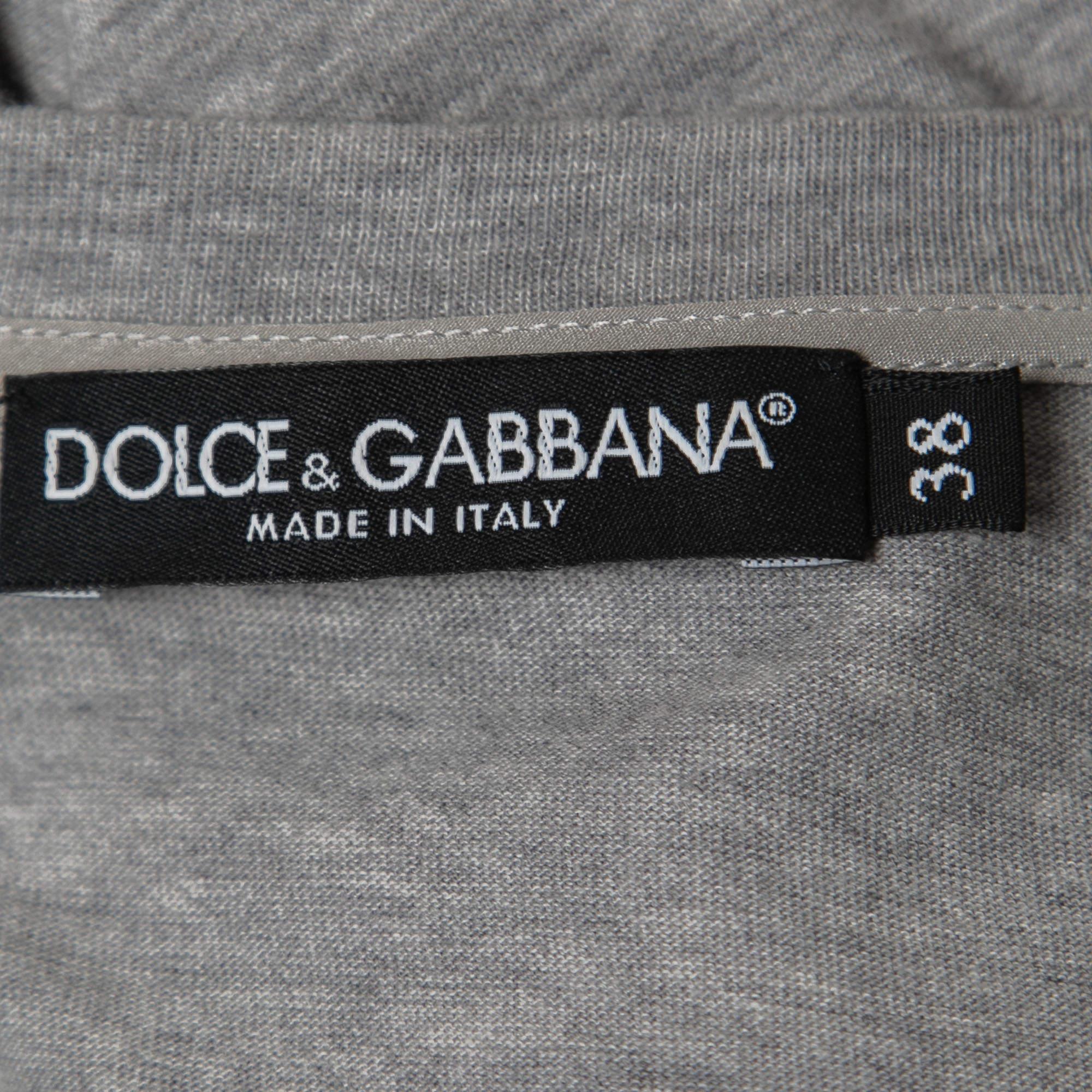 Dolce & Gabbana débardeur en coton gris LOVE Lace Patterned S en vente 1