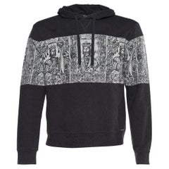 Dolce & Gabbana Grey Cotton Norman King Print Hooded Sweatshirt M