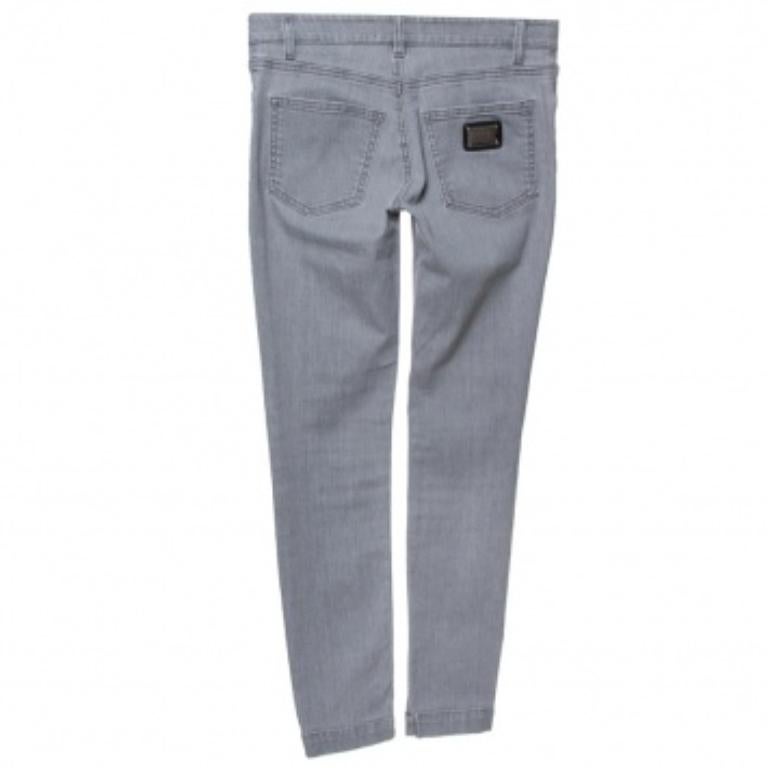 Dolce & Gabbana Grey Denim Kate Slim Fit Jeans XS In Good Condition For Sale In Dubai, Al Qouz 2