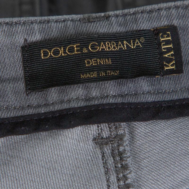Dolce & Gabbana Grey Denim Kate Slim Fit Jeans XS In Good Condition For Sale In Dubai, Al Qouz 2