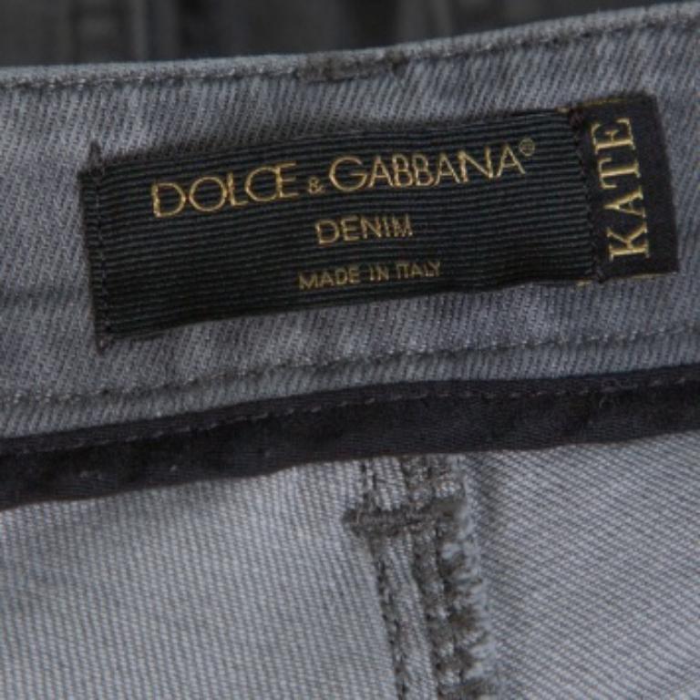 Women's Dolce & Gabbana Grey Denim Kate Slim Fit Jeans XS For Sale