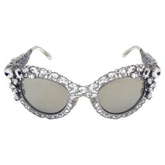 Dolce & Gabbana Grey DG2134 Filigree Cat Eye Sunglasses