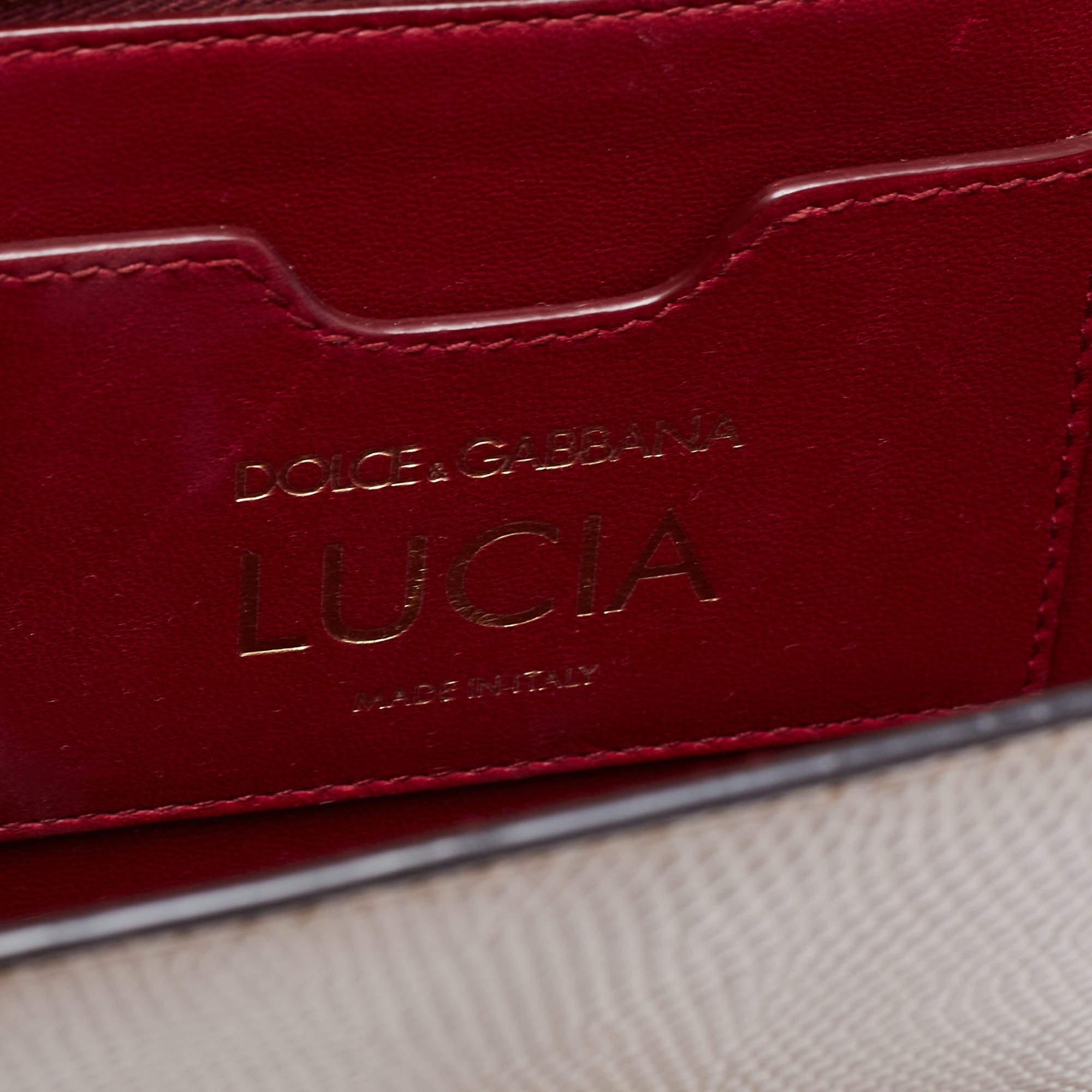 Dolce & Gabbana Grey Embossed Lucia Shoulder Bag 4