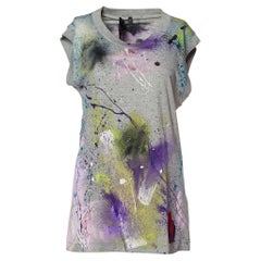 Dolce & Gabbana Grey Jersey Limited Edition Hand Painted Top M