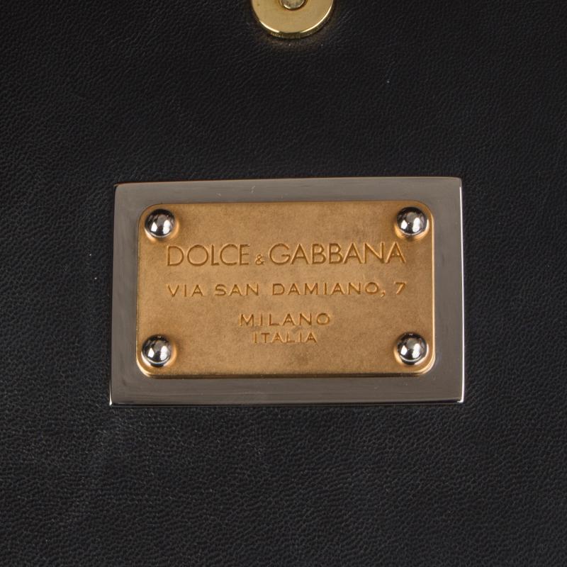 Black DOLCE & GABBANA grey KNIT MISS SICILY MEDIUM Shoulder Bag