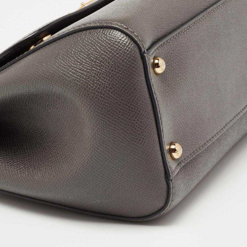 Dolce & Gabbana Grey Leather Medium Miss Sicily Bag 3