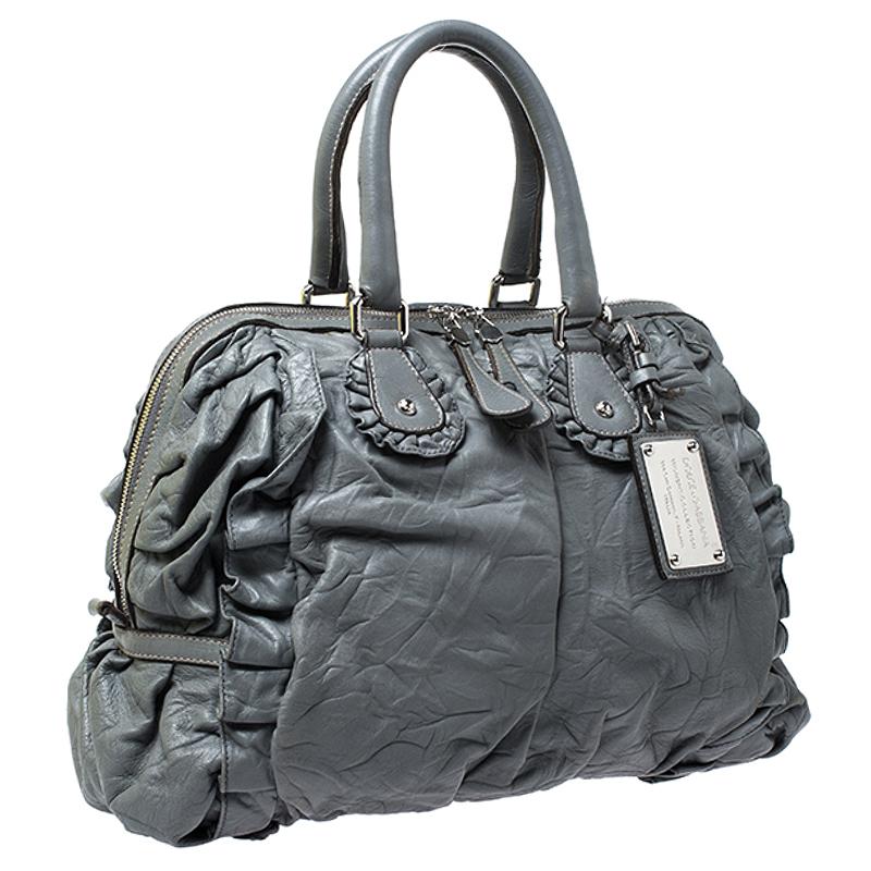Dolce & Gabbana - Borsa in pelle grigia Miss Rouche In condizioni buone a Dubai, Al Qouz 2