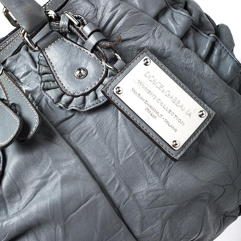 Donna Dolce & Gabbana - Borsa in pelle grigia Miss Rouche