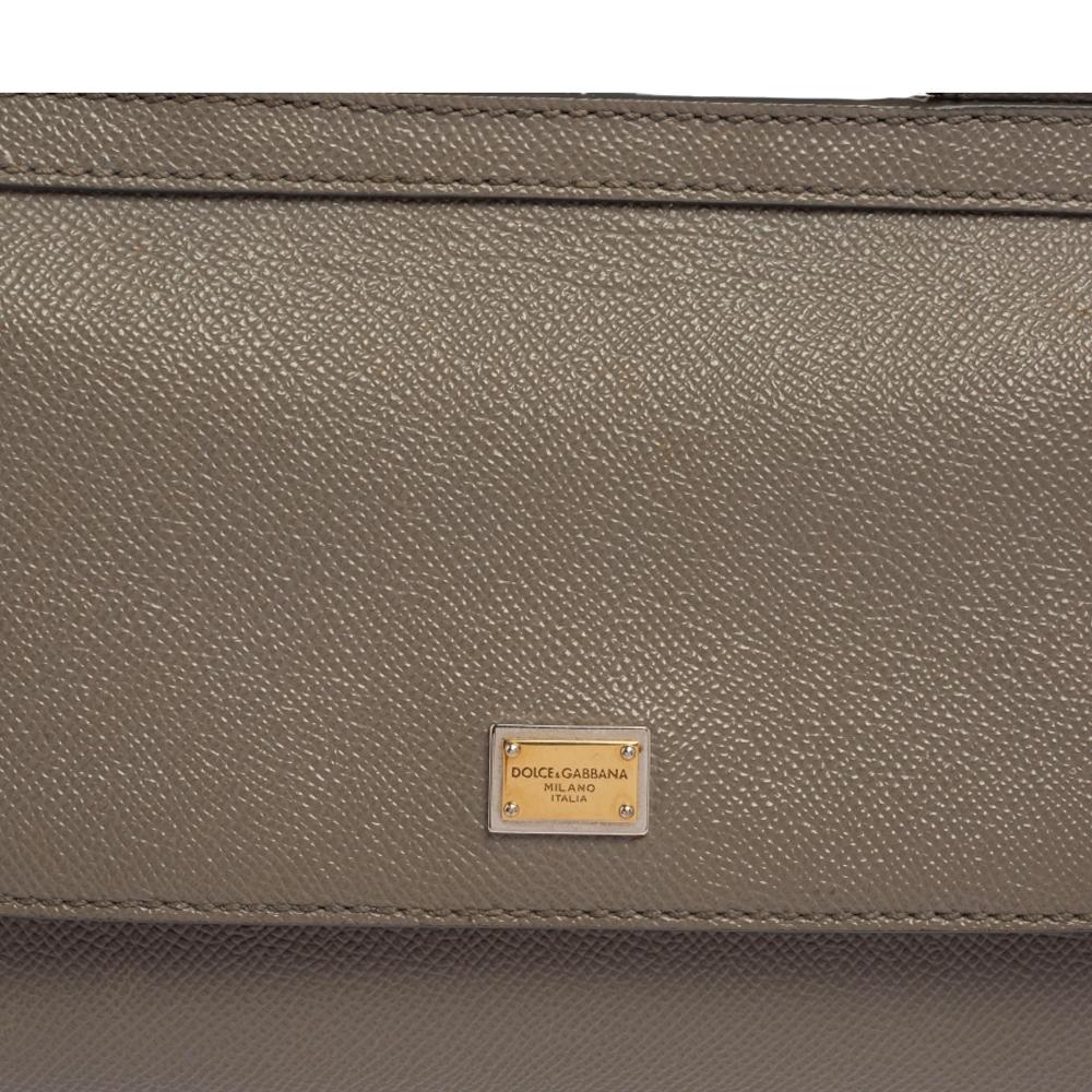 Dolce & Gabbana Grey Leather Miss Sicily Top Handle Bag 2