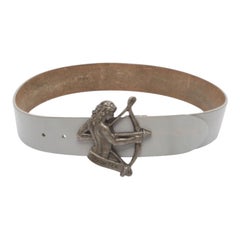 Ceinture Sagipter Dolce & Gabbana en cuir gris 80 cm