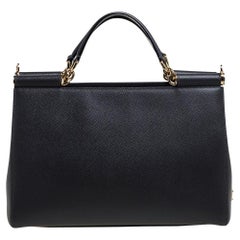 Dolce & Gabbana Grey Leather Sicily East West Tote