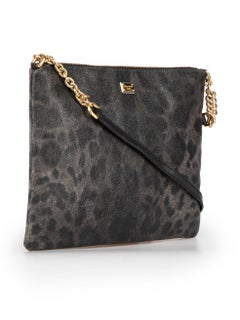 Dolce & Gabbana Grey Leopard Print Crossbody Bag