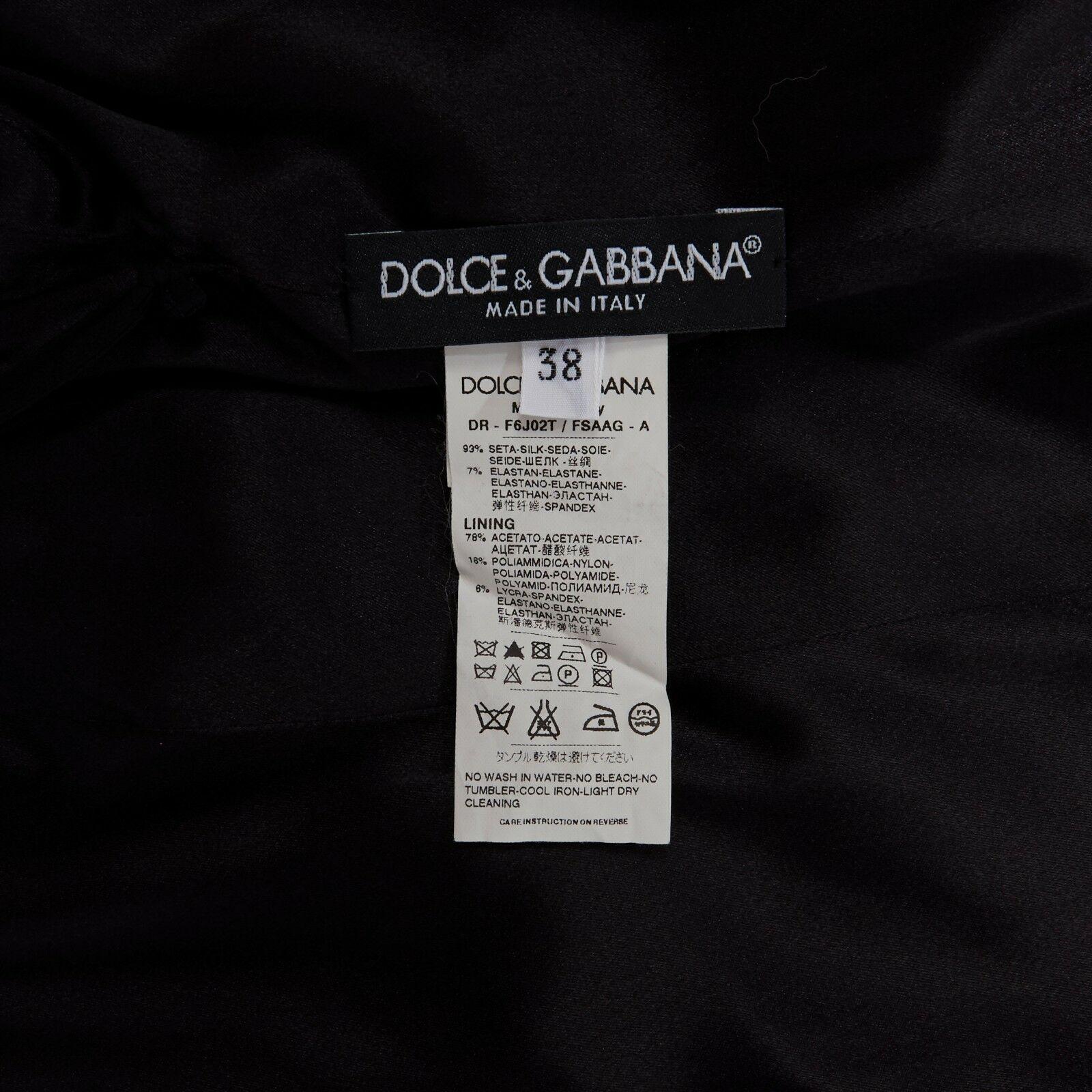 DOLCE GABBANA grey leopard print silk ruched bodycon party dress IT38 XS 3