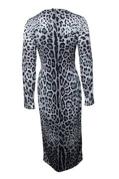 Dolce & Gabbana, grey leopard printed maxi dress