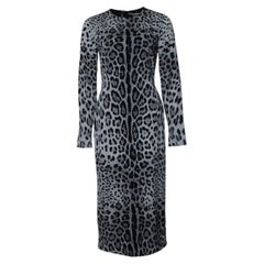 Dolce & Gabbana, grey leopard printed maxi dress