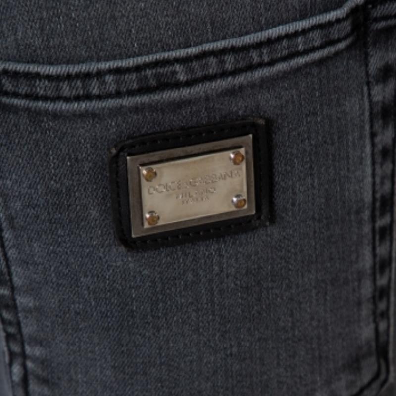 Dolce & Gabbana Grau Hell gewaschene, Slim Fit Jeans M im Angebot 1
