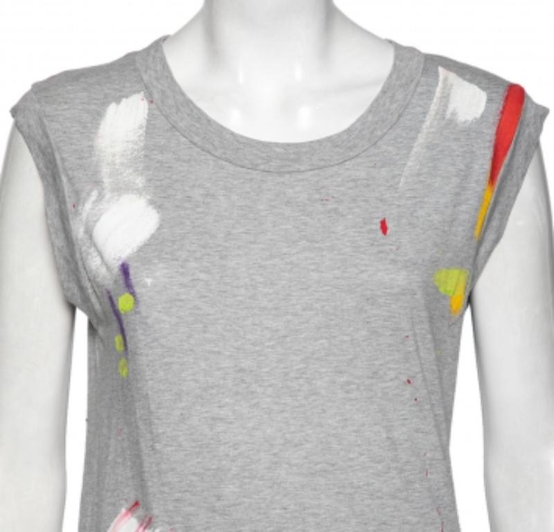 Dolce & Gabbana Grey Limited Edition Hand Painted Top M Bon état - En vente à Dubai, Al Qouz 2